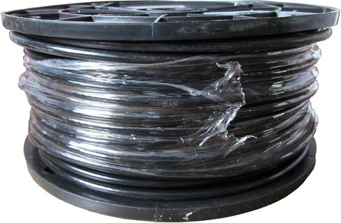 Black Vinyl Coated Steel Aircraft Cable 1/8" VC 3/16" 7x19 Wire Rope Clothes line Your Choice of Length and Number of Clamps (50 ft, No Clamps) in Saudi Arabia