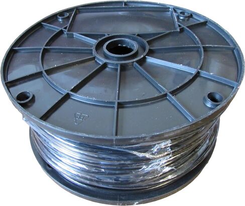 Black Vinyl Coated Steel Aircraft Cable 1/8" VC 3/16" 7x19 Wire Rope Clothes line Your Choice of Length and Number of Clamps (50 ft, No Clamps) in Saudi Arabia