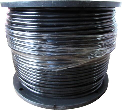 Black Vinyl Coated Steel Aircraft Cable 1/8" VC 3/16" 7x19 Wire Rope Clothes line Your Choice of Length and Number of Clamps (50 ft, No Clamps) in Saudi Arabia