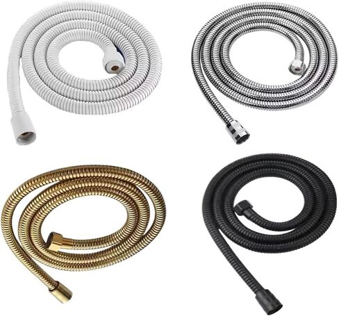 1pc 1.5m/2m G1/2 Universal Interface Stainless Steel Bathroom Water Head Showerhead Extension Pipe(Chrome,200cm) in Saudi Arabia