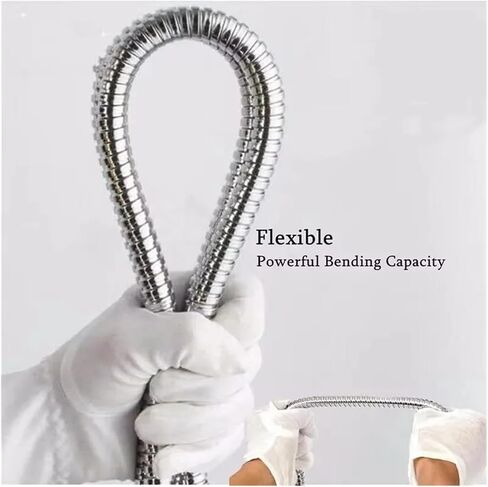 1pc 1.5m/2m G1/2 Universal Interface Stainless Steel Bathroom Water Head Showerhead Extension Pipe(Chrome,200cm) in Saudi Arabia