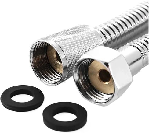 1pc 2m/2.5m/3m 304 من الفولاذ المقاوم للصدأ ، إكسسوارات حمام أنابيب المياه الناعمة العامة (النيكل الفاتح ، 2.5 م) in Kuwait