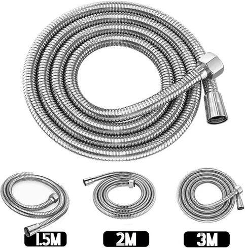 1pc 1.5m/2m/3m g1/2 بوصة من الفولاذ المقاوم للصدأ كروم الحمام أنبوب دش الدش (الذهب ، 200 سم) in Saudi Arabia