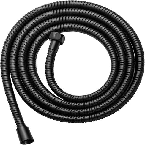 1pc 1.5m/ 2m /3m G1/2 Inch Stainless Steel Chrome Bathroom Water Head Shower Extension Pipe(Black,200cm) in Saudi Arabia