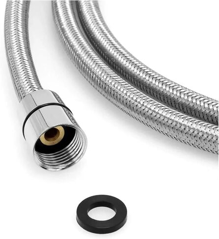 1pc 50/60/70/80/150cm F1/2 M10*1 304 Stainless Steel Hose Tube Shower Kitchen Accessories(150cm) in Saudi Arabia