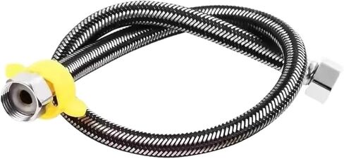 1pc 20/60/80/100/150/200cm G1/2" Stainless Steel Braided Flexible Connecting Pipe(SUS nut black,100cm) in Saudi Arabia