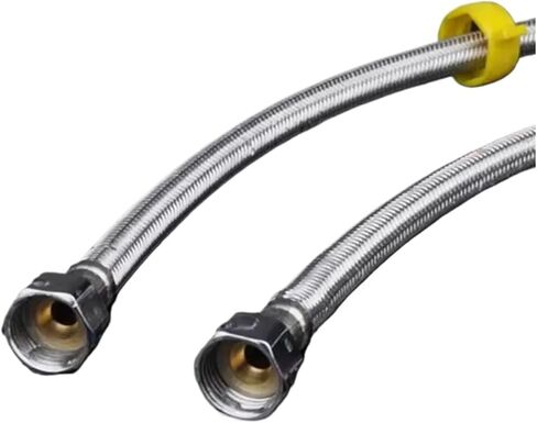 1pc 20/60/80/100/150/200cm G1/2" Stainless Steel Braided Flexible Connecting Pipe(SUS nut black,100cm) in Saudi Arabia
