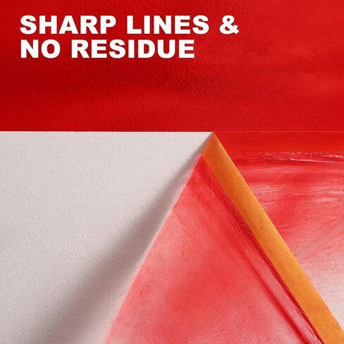 فيلم إخفاء مسجل للطلاء - 22 "× 65 بوصة صفائح لفائف بلاستيكية مع شريط طلاء للسيارات و drape أفلام الطلاء البلاستيكية للنوافذ والأبواب والجدران وإخفاء الطلاء السيارات （3 لفات） in Kuwait