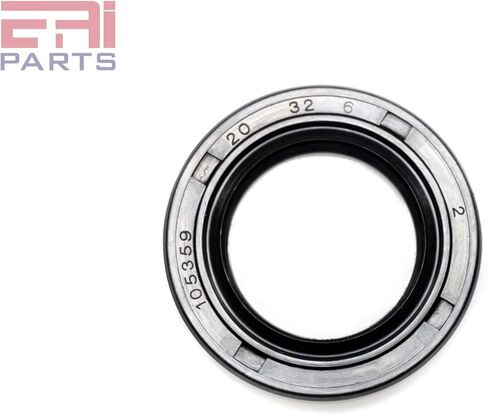 EAI Oil Seal 20mm X 32mm X 6mm (2 PCS) TC Double Lip w/Spring. Metal Case w/Nitrile Rubber Coating in Saudi Arabia