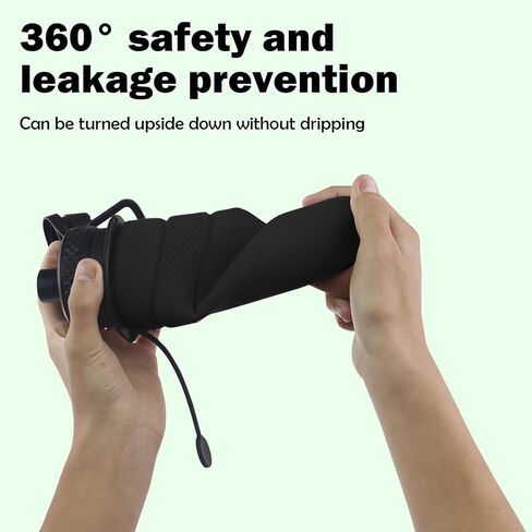 Collapsible Water Bottle 24oz, Foldable Travel Water Bottles, BPA-Free Leak-Proof Silicone Water Bottle for Cycling, Gym, Hiking, Outdoors (Grey) in Saudi Arabia