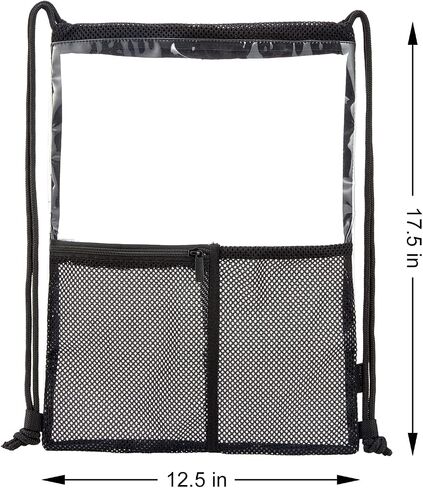 Clear Drawstring Backpack - Stadium Approved String Cinch Bag for Gym, Concerts, Clear Bag with Adjustable Straps Transparent in Kuwait