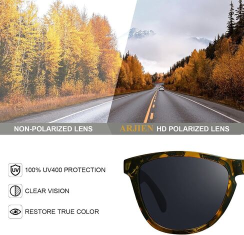 Arjien Square Polarized Sunglasses for Women Men, UV400 Protection, Ideal for Running Golf Driving, Travel Beach Essentials in Saudi Arabia