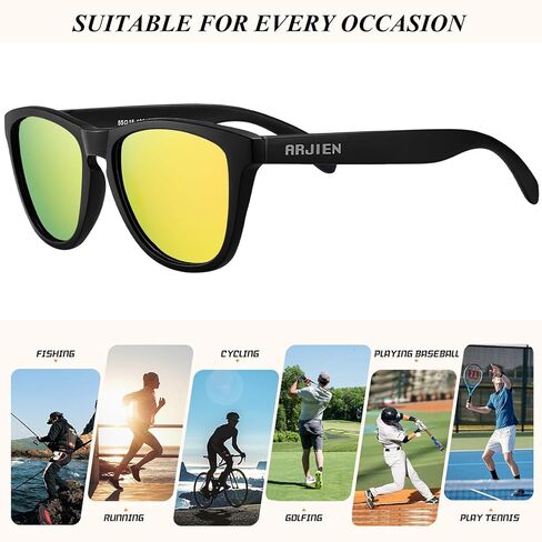 Arjien Square Polarized Sunglasses for Women Men, UV400 Protection, Ideal for Running Golf Driving, Travel Beach Essentials in Saudi Arabia