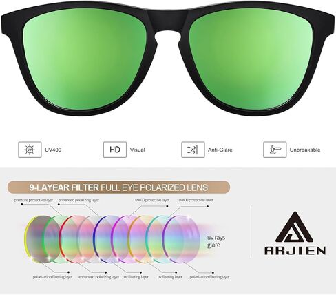 Arjien Square Polarized Sunglasses for Women Men, UV400 Protection, Ideal for Running Golf Driving, Travel Beach Essentials in Saudi Arabia