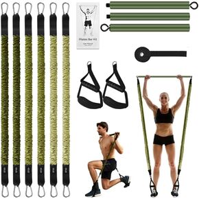 Pilates Bar Kit with Resistance Bands,260LBS Heavy Duty Resistance Bands for Working Out, Strength Pilates Equipment with Handles Door Anchor, Versatile Pilates Kit for Man Woman Full-Body Workouts in Saudi Arabia