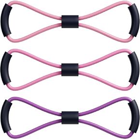 Figure 8 Resistance Bands with Handles - Set of 3 (20LB, 30LB, 40LB) for Arm, Shoulder & Full Body Workout - Strength Training & Stretching for Women & Men in Saudi Arabia