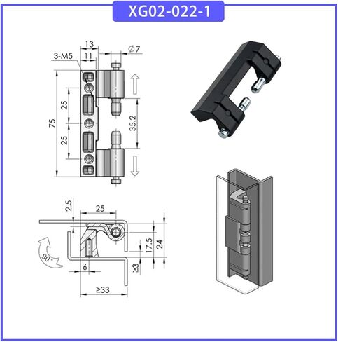 Zinc Alloy Detachable Hinge Heavy Duty Machinery Equipment Cabinet Doors 1Pcs(White) in Saudi Arabia