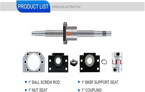 SFU1605 16mm Rolled Ballscrew Set 300mm 1500mm+BKBF12 Support + DSG16H Nut Housing+LF Flexible Coupling(600mm) in Kuwait
