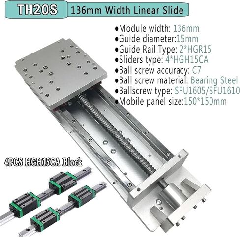 Heavy Load 200kg Dust Cover Sliding Table Linear Rail Guide 40-940mm Effective Stroke HGR15 SFU1605/1610 Ballscrew(57 Motor Bracket,SUF1610-840mm) in Kuwait