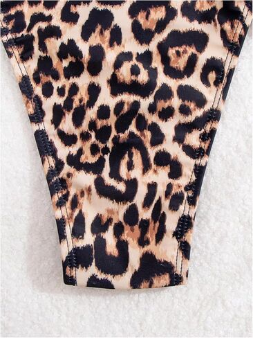 Wdirara Women's Leopard اطبع قطعة واحدة من ملابس السباحة الشاطئ الصيفي in Kuwait