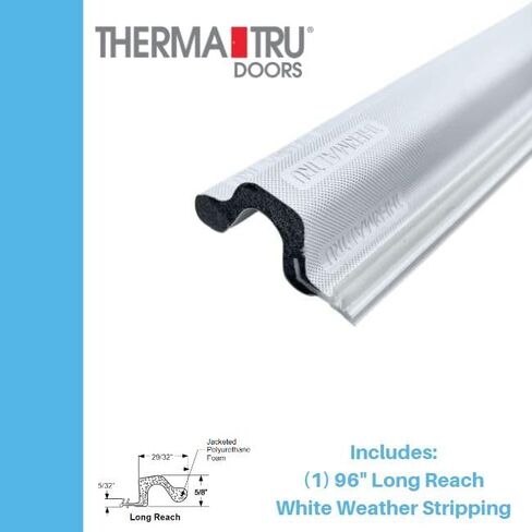 96" Replacement Weather Stripping Single Piece for a Therma-Tru Door (Long Reach, White) in Kuwait