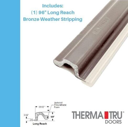 96" Replacement Weather Stripping Single Piece for a Therma-Tru Door (Long Reach, White) in Kuwait
