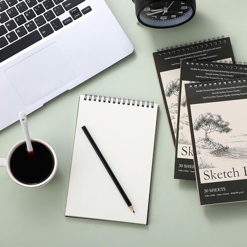 Jexine 20 Pack Sketch Books 5.5 "X 8.5" Set 30 ورقة لكل منها (68 رطل/100 جم) لوحة ورقية للورق للفنانين المبتدئين يرسمون لوحة الكتابة in Saudi Arabia