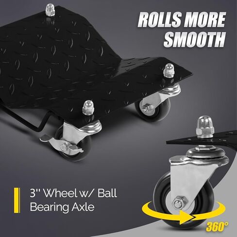 Car Dolly Set of 4, 6000LBS Capacity Wheel Dolly, Heavy Duty Vehicle Dolly Upgraded, Steel Tire Skates with Brakes, 4pcs in Saudi Arabia