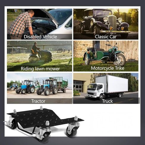 Car Dolly Set of 4, 6000LBS Capacity Wheel Dolly, Heavy Duty Vehicle Dolly Upgraded, Steel Tire Skates with Brakes, 4pcs in Saudi Arabia