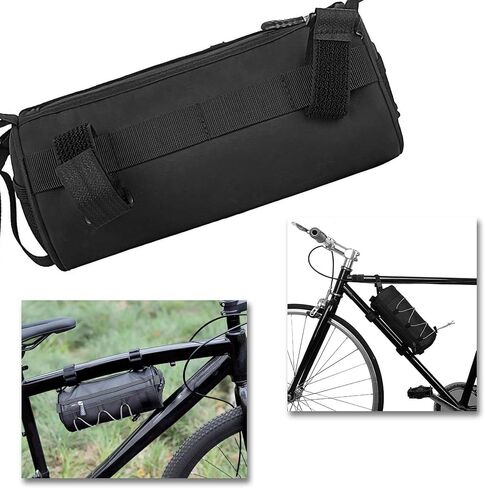 Bike Handlebar Bag Bicycle Handle Bar Bag Handy Front Bike Bags Handlebar Storage Pouch Pack with Shoulder Strap Little Mountain Road Bike Barrel Bag (Yellow) in Saudi Arabia
