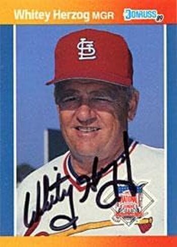y Herzog Autographed/Signed 1989 Donruss Card - Autographed Baseball Cards in Saudi Arabia