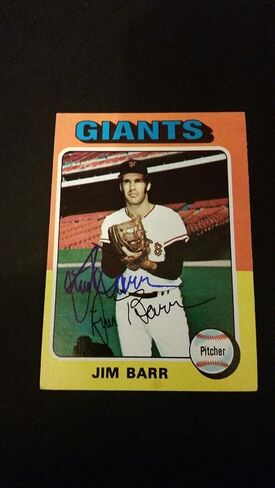 Jim Barr Giants 1975 Topps #107 Angels Authentic Motograph FB15 - بطاقات البيسبول الموقعة in Saudi Arabia