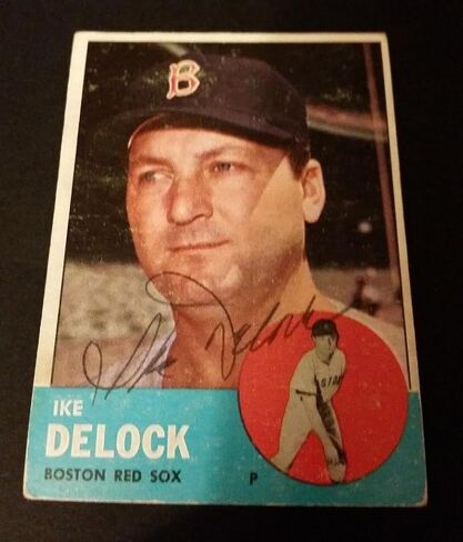 Ike Delock Sox 1963 Topps #136 Orioles Authentic Motograph JG2 - بطاقات البيسبول الموقعة in Saudi Arabia