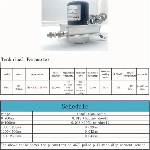 Miniature Linear Wire Rope Encoder 0-10V Voltage Output Four-Wire System Position Sensor for Displacement Measurement(MPS-S-2500mm-0-10V-4) in Kuwait