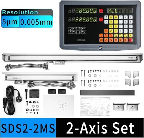 2 Axis DRO Kit SDS2-2MS Set LCD Digital Readout KA-300 KA-500 Glass Linear Scale Encoders for Lathe Grinder Milling(DRO-KA300-KA500) in Saudi Arabia