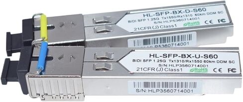SFP 1.25G SFP 60km SFP-BX-D/U-S60 1310/1550NM SC/LC DOM (زوج واحد) in Saudi Arabia