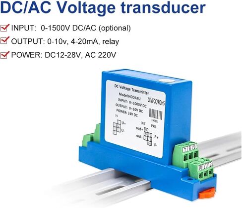 Pressure transducer DC Voltage Transducer 4-20mA rs485 Converter DC 0-10V/50V/100V/300V/500V/1000V Input DC12V 24V Power Analog Sign-al(DC 0-5V,DC 0-50V INPUT-DC24V) in Kuwait