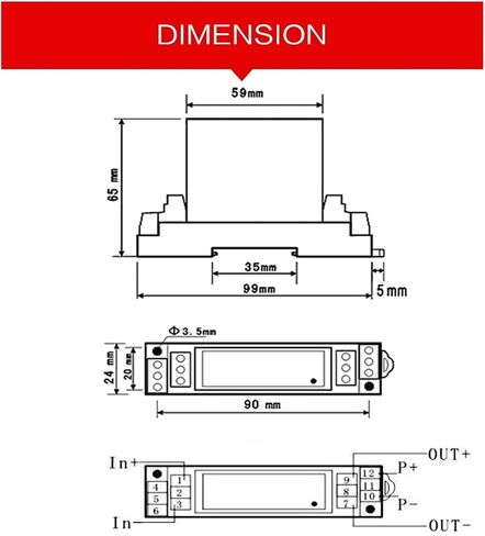 Pressure transducer DC Voltage Transducer 4-20mA rs485 Converter DC 0-10V/50V/100V/300V/500V/1000V Input DC12V 24V Power Analog Sign-al(DC 0-5V,DC 0-50V INPUT-DC24V) in Kuwait