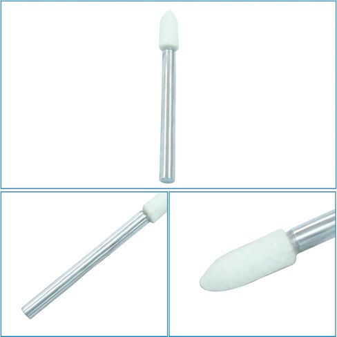 24 Pcs 3 * 3mm Wool Felt Polishing Bits, Cylindrical Buffing Wheels, 1/8 Inch Shank Drill Burrs for Rotary Tool Accessories/Jewelry Polishing in Saudi Arabia