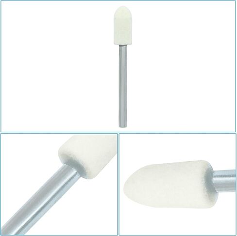 24 Pcs 3 * 3mm Wool Felt Polishing Bits, Cylindrical Buffing Wheels, 1/8 Inch Shank Drill Burrs for Rotary Tool Accessories/Jewelry Polishing in Saudi Arabia