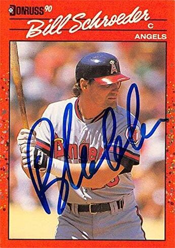 Bill Schroeder بطاقة البيسبول التي تم توقيفها (كاليفورنيا الملائكة) 1990 Donruss #567 - بطاقات الصاعد الموقعة من كرة القدم in Saudi Arabia