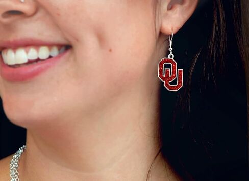 Oklahoma sooners لعبة يوم Glitter Earrings Mift Jewelry Gifted OU in Saudi Arabia