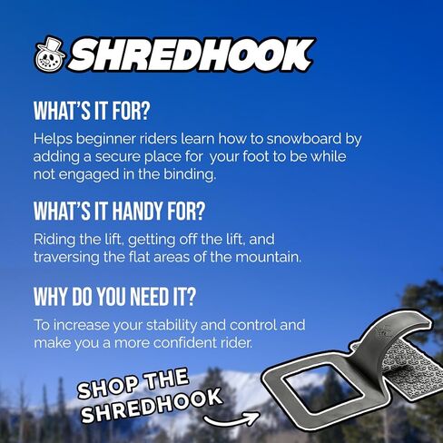 The SHREDHOOK Snowboard Hook w/Stomp Pad - Experience Stability When not Engaged in The Rear Snowboard Binding. This Gives The Rider Added Control While Getting Off Lifts and Traversing The Mountain. in Saudi Arabia