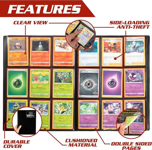 Monster Binder - ألبوم بطاقات تجارية من 9 جيوب - أزرق غير لامع (جيب مضاد للسرقة يحمل أكثر من 360 بطاقة) in Saudi Arabia