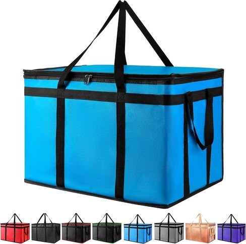 XXXL Insulated Food Delivery Bag - Reusable Thermal Cooler Grocery Bags for Doordash Catering, Pizza Carrier, Events, Keeps Cold/Hot Food Frozen or Warmer for Travel/Shopping, Commercial (Black, 1PK) in Kuwait