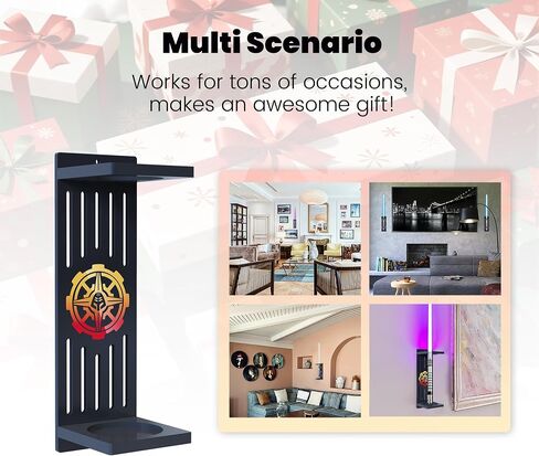 Lightsaber Wall Mount Stand Vertical Wall Mounted Lightsaber Display Rack Acrylic Lightsaber Wall Mount Holder Plus Size Hilt Display Stand Compatible with Most Lightsabers for Lightsaber Collectors (Black - 6.8 cm Dia) in Saudi Arabia