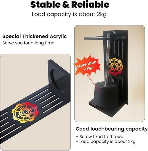 Lightsaber Wall Mount Stand Vertical Wall Mounted Lightsaber Display Rack Acrylic Lightsaber Wall Mount Holder Plus Size Hilt Display Stand Compatible with Most Lightsabers for Lightsaber Collectors (Black - 6.8 cm Dia) in Saudi Arabia