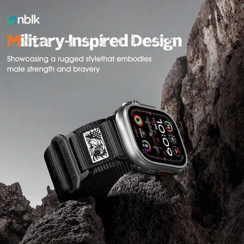Snblk Rugged Nylon Sport Bands متوافقة مع Apple Watch Band 44mm Men 49mm 46mm 44mm 42mm ، Soft Stars-Stars- Stripes Flag Strap for Iwatch Bands Ultra 2/Ultra Series 10 9 8 7 5 4 3 2 1 SE in Kuwait