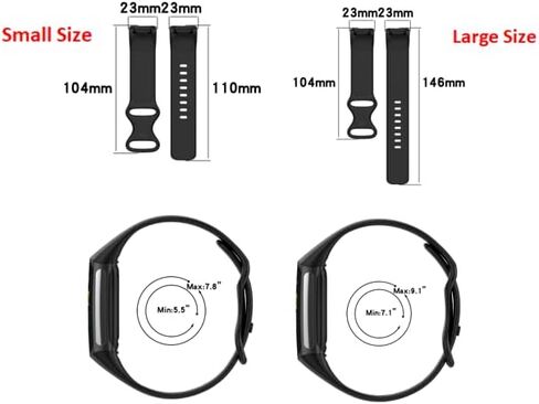 Replacement Bands for Fitbit Charge 5 & Charge 6 – Soft Silicone Sport Wristbands for Men & Women – Small & Large Sizes – Multiple Colors in Saudi Arabia