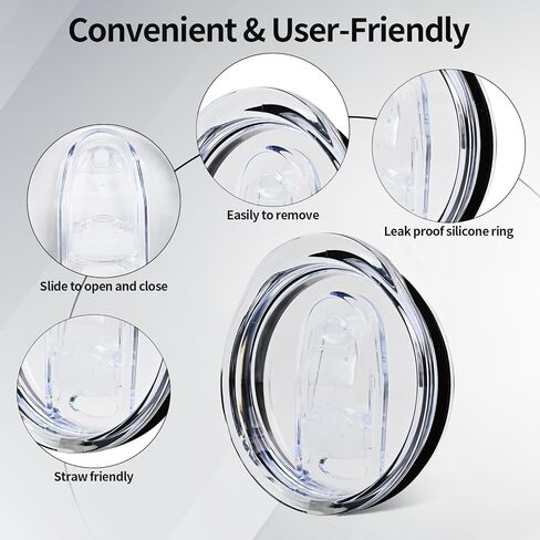 20oz Splash-Proof Silicone Travel Mug Lid - Slim Replacement Cover for Yeti Rambler Tumblers in Kuwait